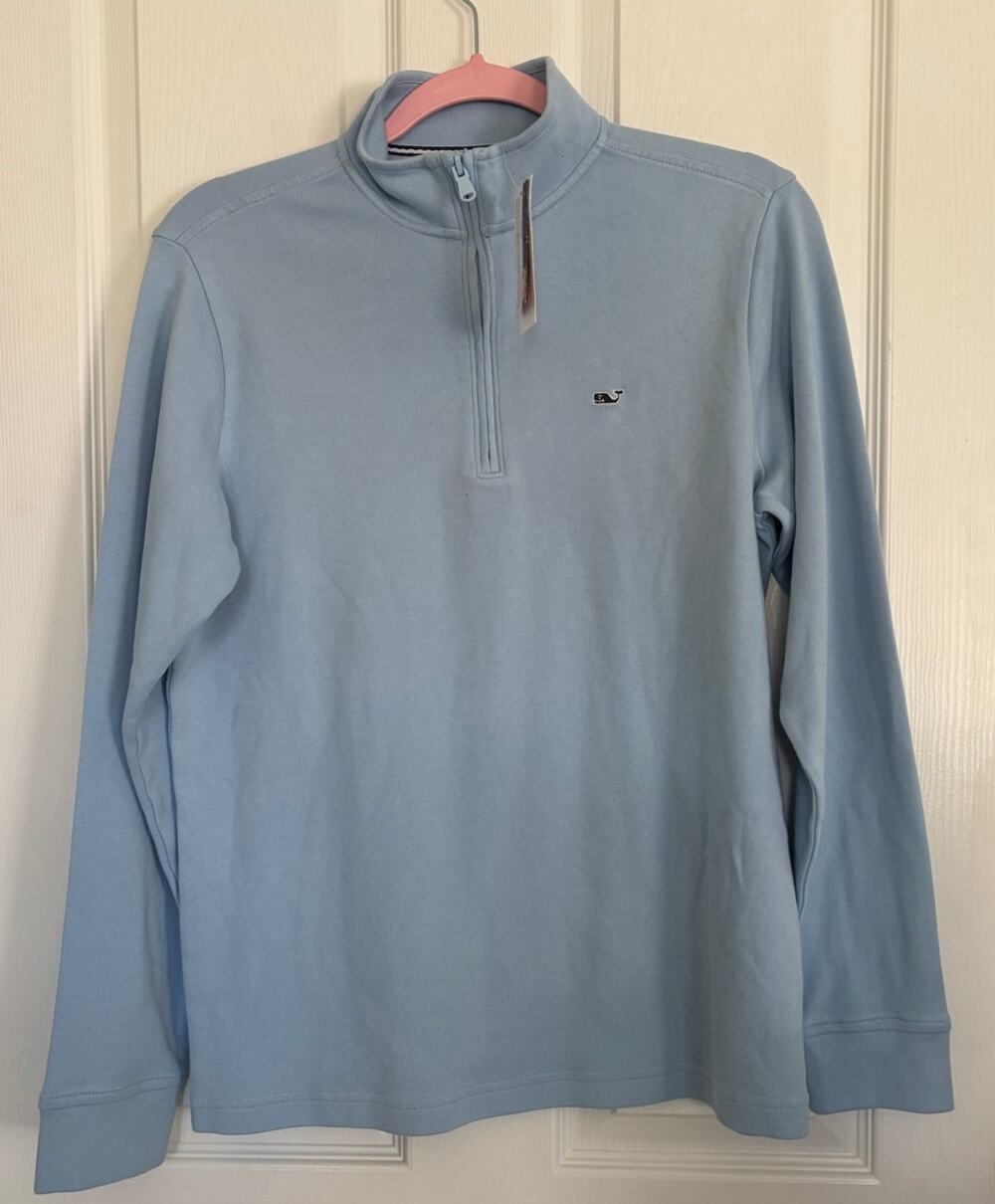Vineyard Vines Light Blue Quarter Zip Pull Over Boys Large (16) with tags